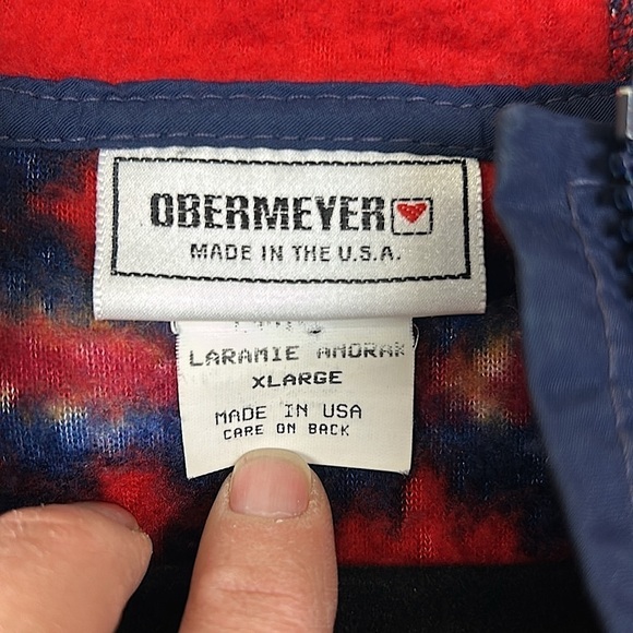 90’s Obermeyer Laramie Anorak Southwestern Aztec Hooded 1/2 Zip Fleece Size XL - Picture 14 of 15